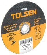 Disc plat de taiere metal, si otel inoxidabil, 115x1.0x22 mm, Tolsen