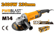 Polizor unghiular 2400W, 230mm, maner rotativ 180°, PwrPlast
