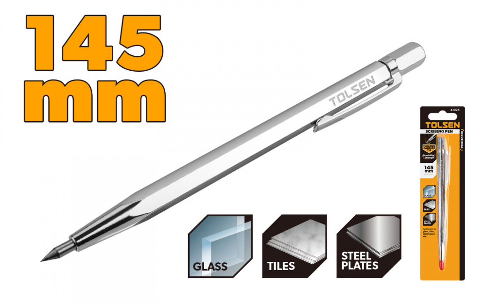 Cuttere si cutite - Ac trasat 145 mm pentru sticla, metal, ceramica, varf carbur